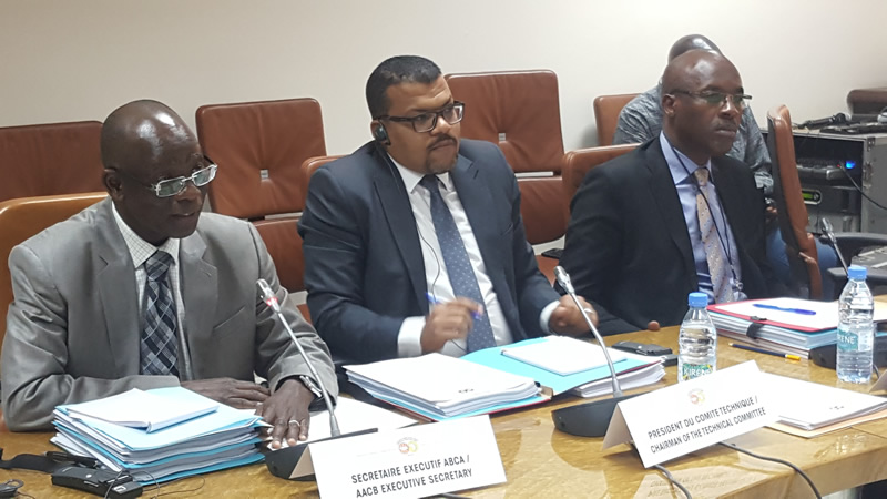 TECHNICAL COMMITTEE –From left: Mr. Papa Lamine Diop, AACB’s Executive Secretary, Mr. Osama Abdelrahman Mohamed and Prof. Ndakhiriwe Kasai, respectively Chairman and Vice-Chairman of the Technical Committee