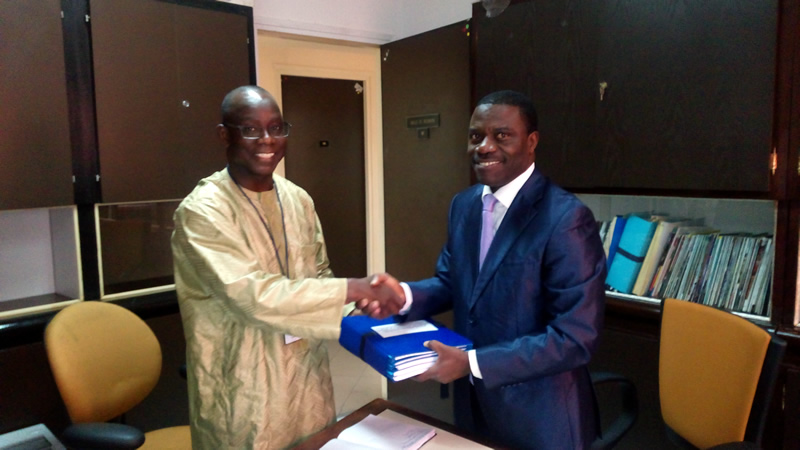 From left : Mr Papa Lamine Diop, Incoming Executive Secretary and Mr Samuel Meango, Outgoing Executive Secretary